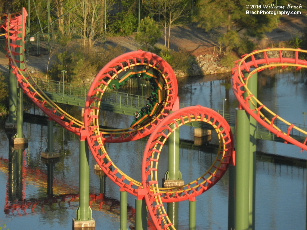 Anaconda running through the corkscrews as seen from the Eiffel Tower.