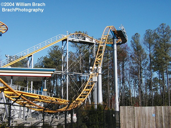 Ricochet's 50ft drop before the zig-zags.