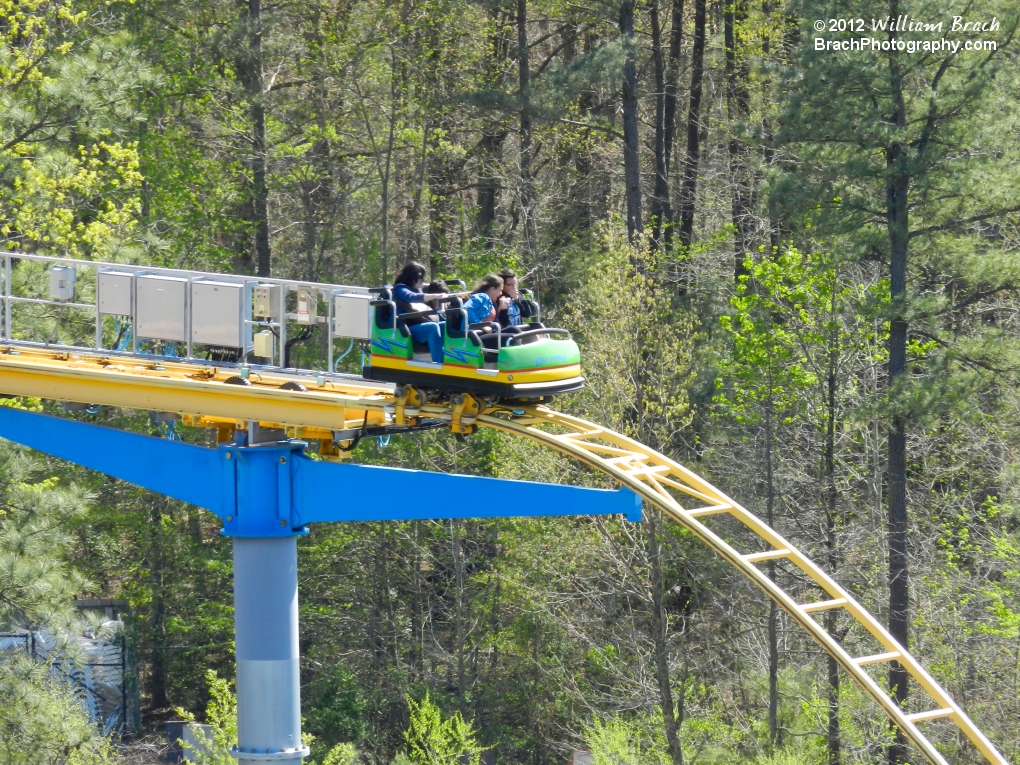 About to go down the first drop.