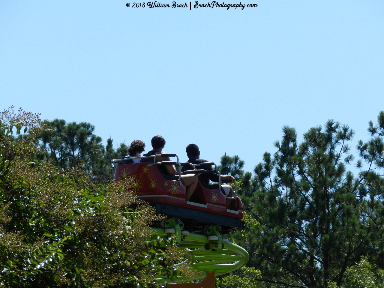 Skimming the top of the trees in the area while riding Apple Zapple.