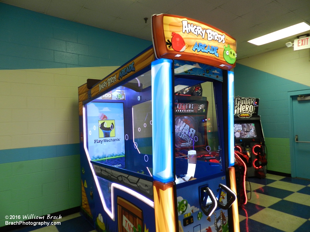 NEW for 2016 in the Arcade: Angry Birds Arcade.  I played it.  This is a neat interactive version of Angry Birds.