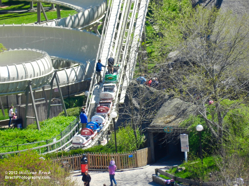 Looks like the ride had a Safety System Cut-Out which prompted the train to get stopped at the bottom of the lift hill.