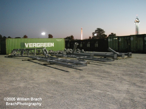 Italian Job: Turbo Coaster track pieces and shipping containers to be converted into theming.