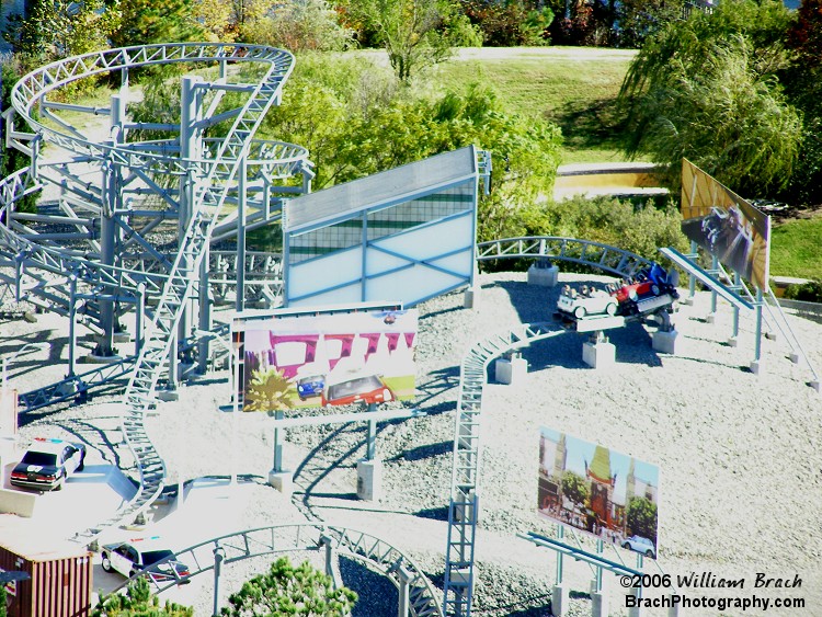 Most of the coaster seen from the Eiffel Tower.