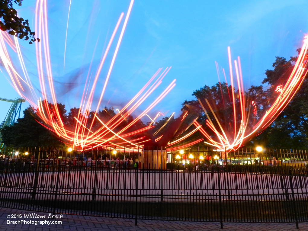 Bad Apple painting the night sky with lights.