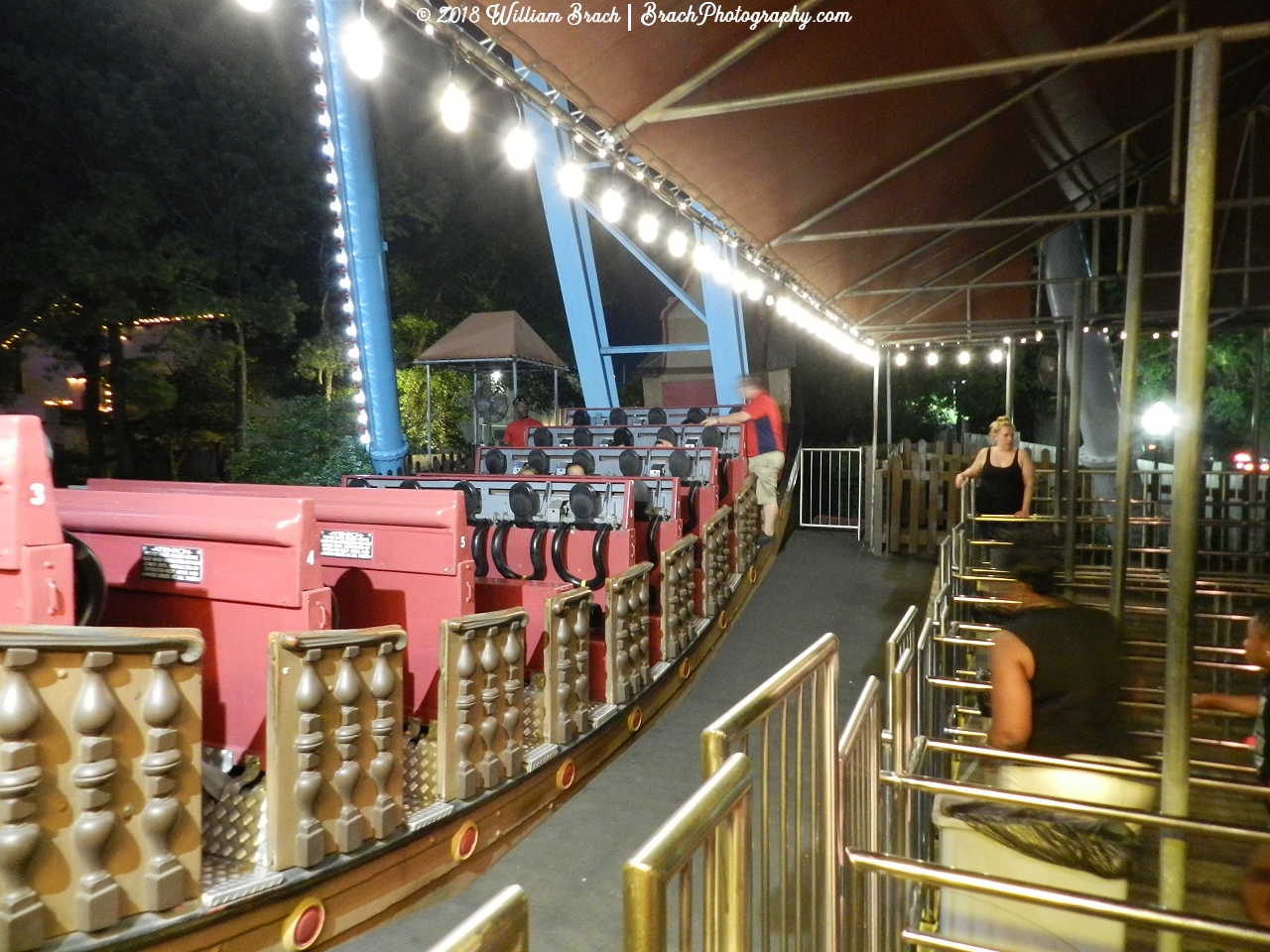 Berserker boat in the station at night.