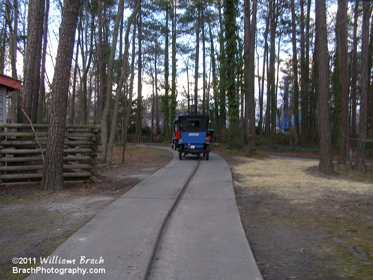 These lawnmower engines don't go very fast which means you get a nice long windy ride through the thick and heavy Virginia woods.