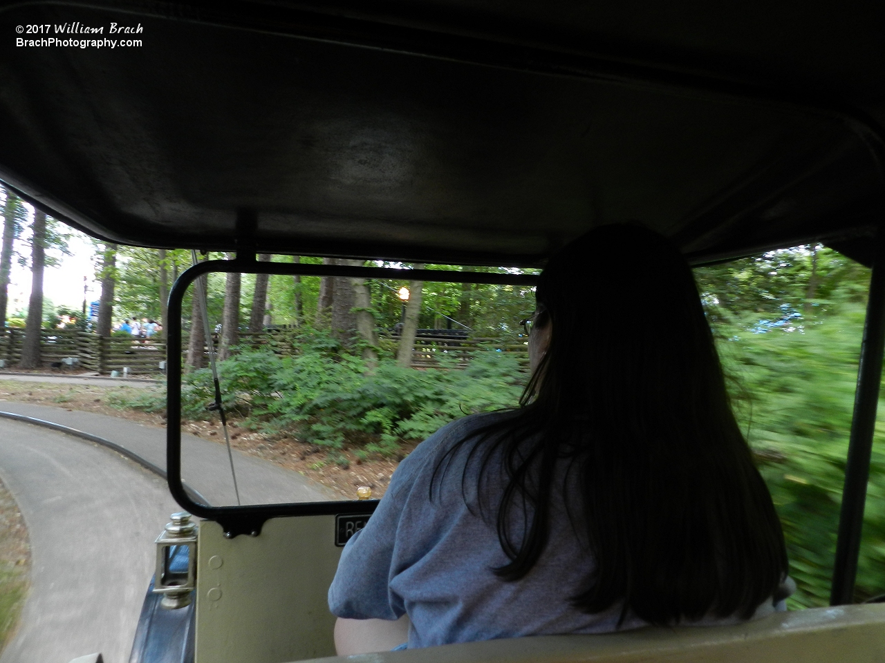 Laura driving our car.