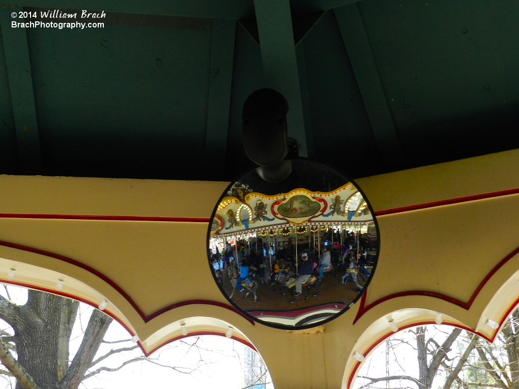 Glancing in the mirror on the Carousel.