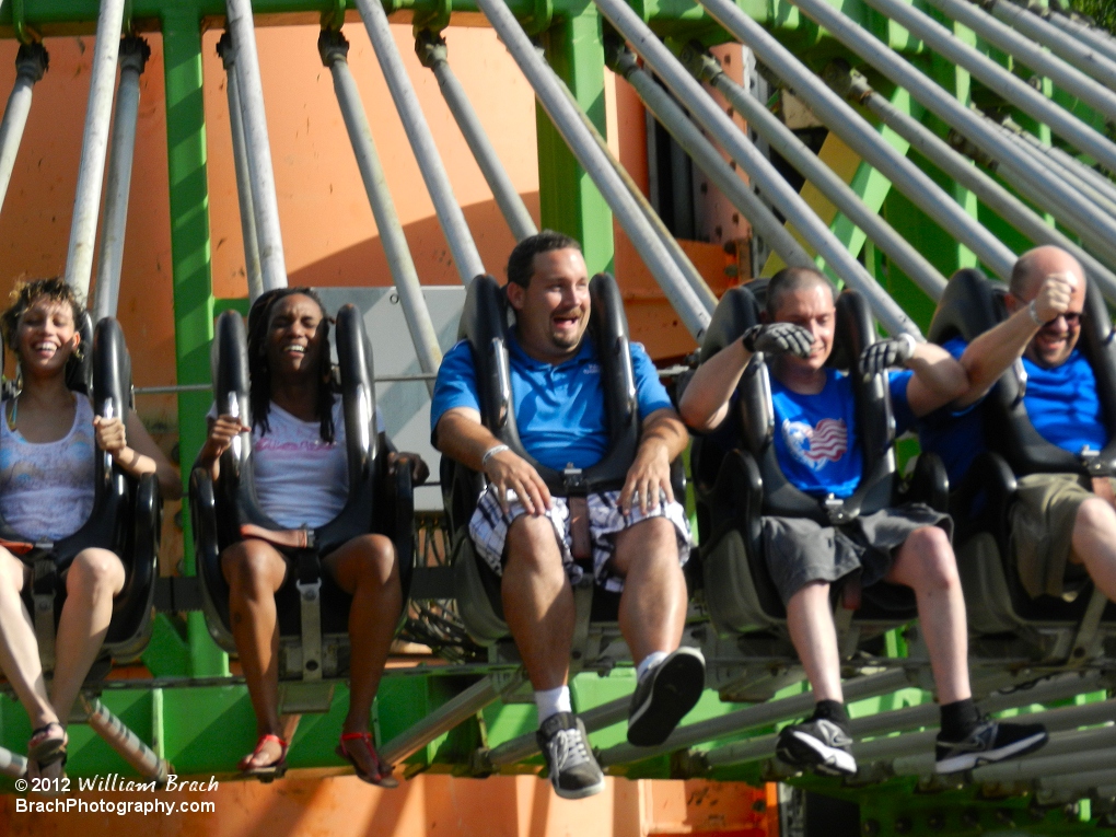 Great reactions all around after dropping down on the Drop Tower.