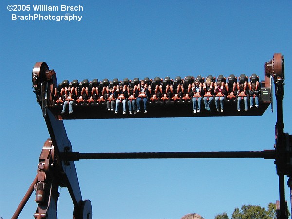 The Crypt replaced the Volcano Grill.  Here we see riders suspended in the air.