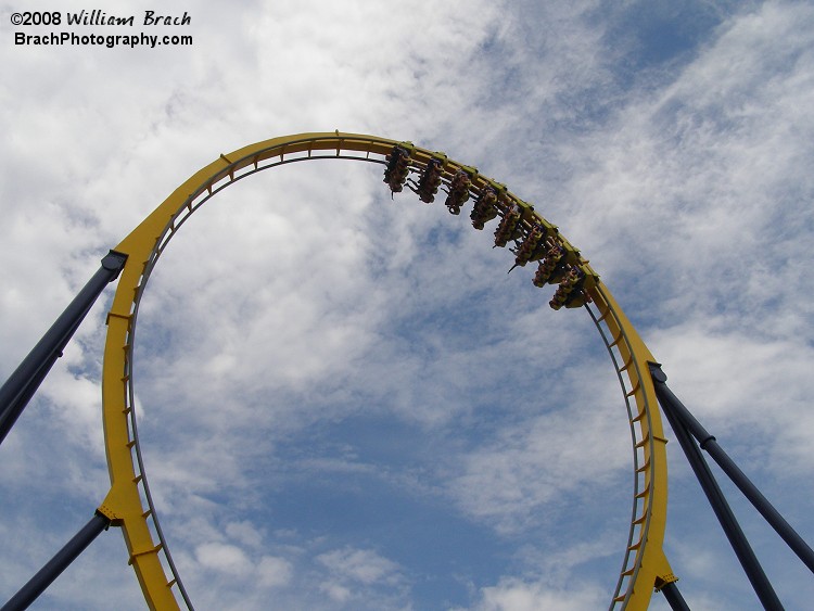 Dominator holds the World Records for the largest vertical loop on a coaster at 135ft tall and the World's longest floorless coaster at 4,210ft.