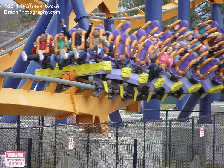 Love seeing all those people that stick their feet up and try to keep them up for the duration of the ride!  THIS is why floorless coasters rock!