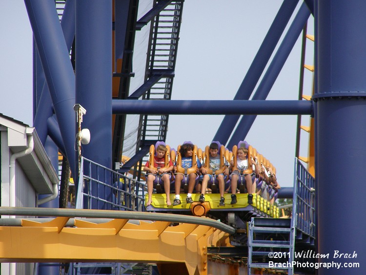 Train sitting in the brake run.