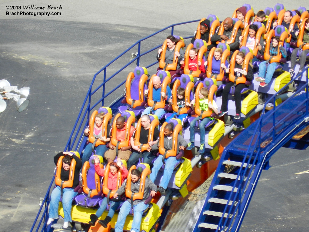 Dominator train cresting the lift hill.