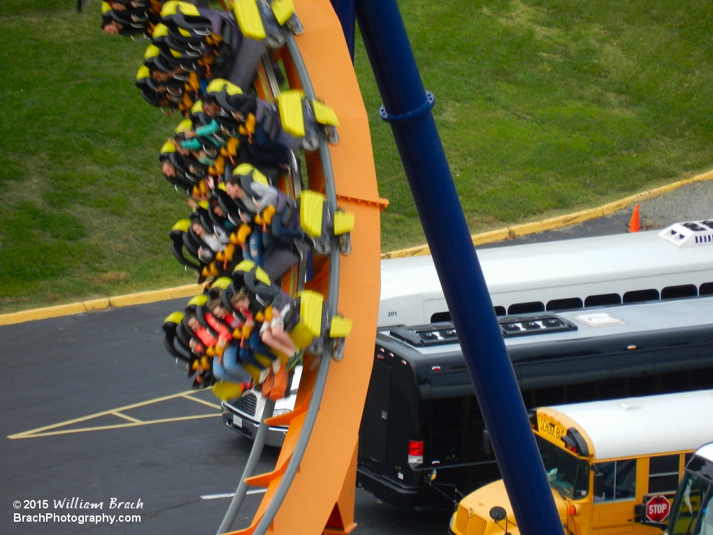 Train running through the cobra roll element.