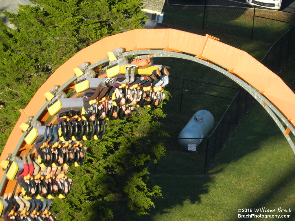 Train running through an inversion.