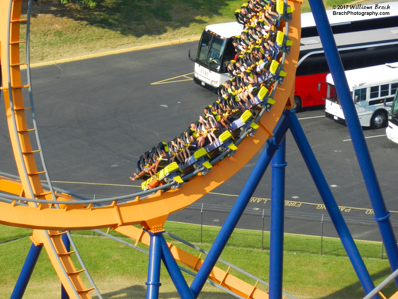 Dominator train running through the cobra roll element.