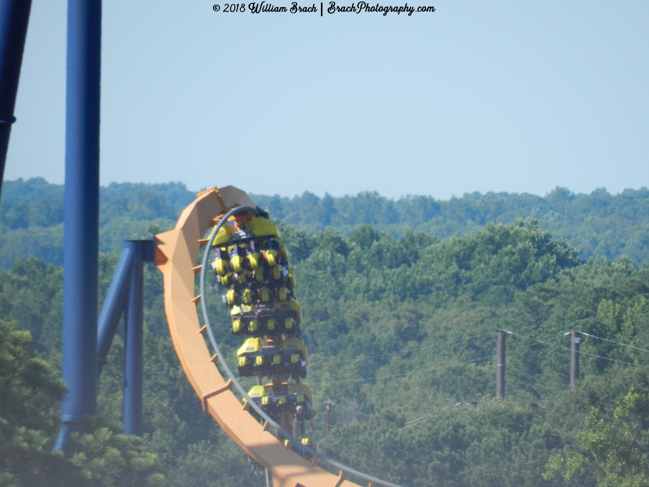 Train running through the cobra roll element.