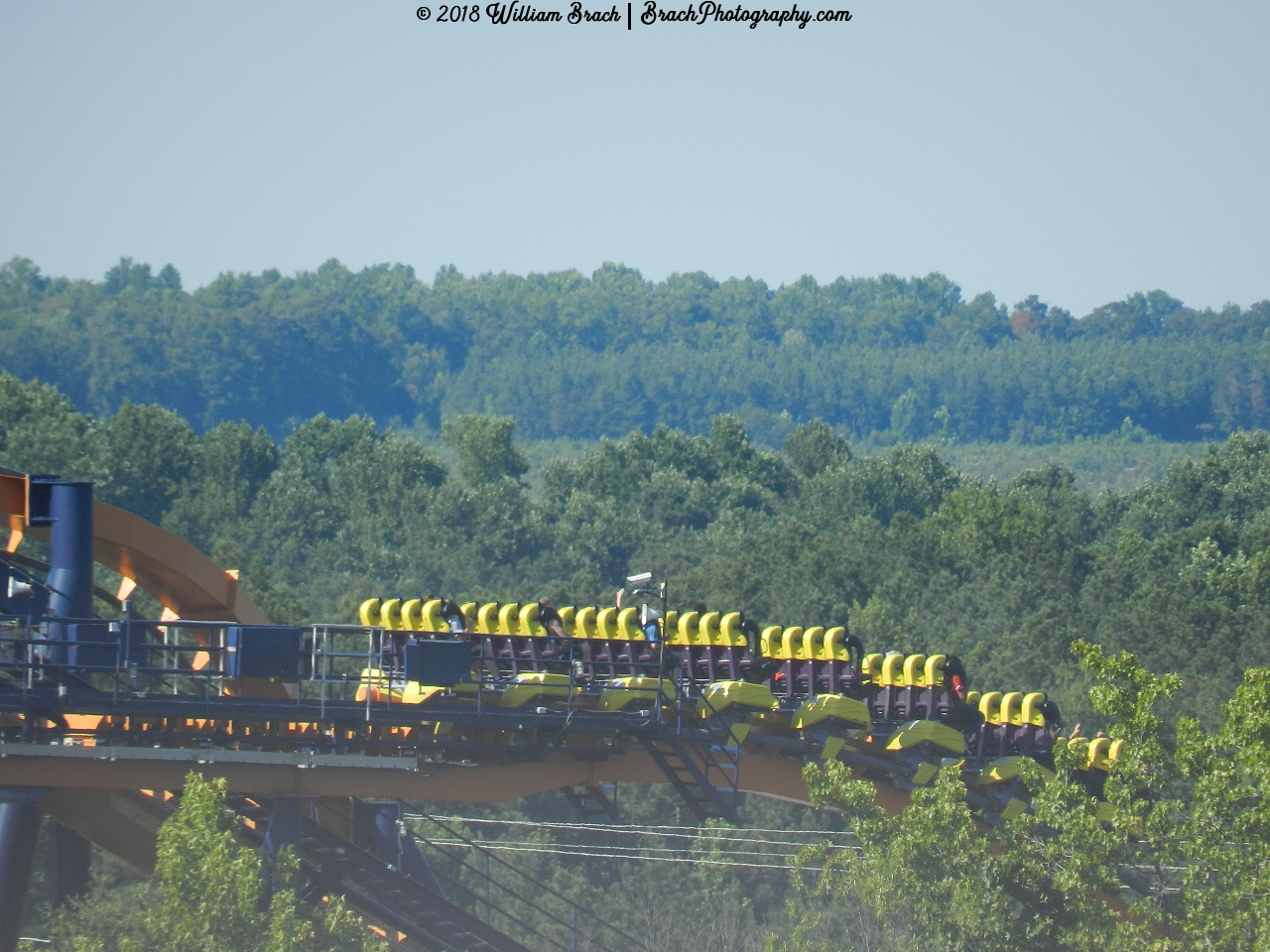 Train running through the mid-course brake run.