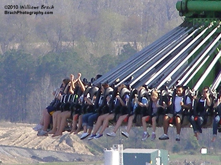 Riders anxiously awaiting the drop on Drop Tower.