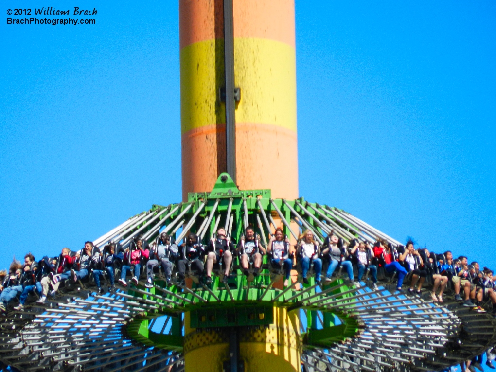 More Drop Tower riders taking the plunge on Opening Day 2012!