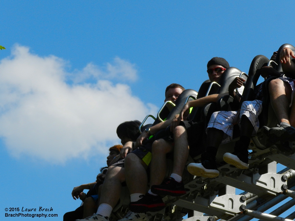 Ride gondola going up the tower!