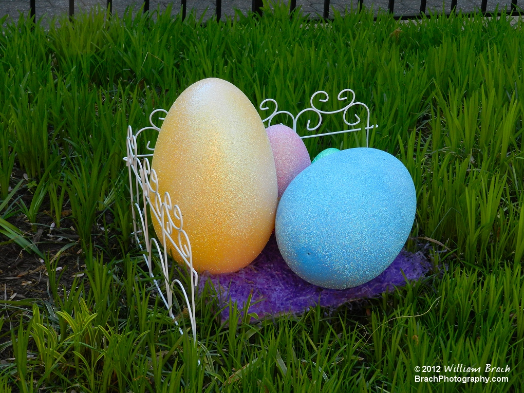 Opening weekend 2012 fell on Easter Weekend - The park was decorated with Easter Eggs like what you see here scattered throughout the park.