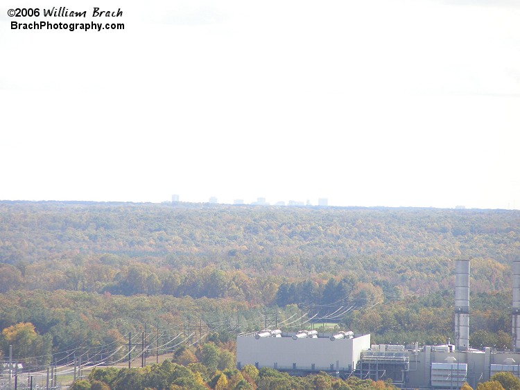 On a clear day, you can see the skyline of downtown Richmond, Virginia.  You can see it in this photo.  If the Richmond Flying Squirels are home at The Diamond at night, you can see the glow from their stadium from the top of the tower - So I've been told.  I have yet to go up the Eiffel Tower at night in the summer.  I should do that sometime!  Laura, take note!