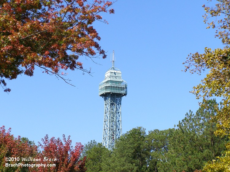 No visit to Kings Dominion is complete without an elevator ride up to one of the two observation decks to get a bird's eye view of the park and sometimes more depending on the weather.  On a clear day, you can see the skyline of downtown Richmond, Virginia from the top of the Eiffel Tower.