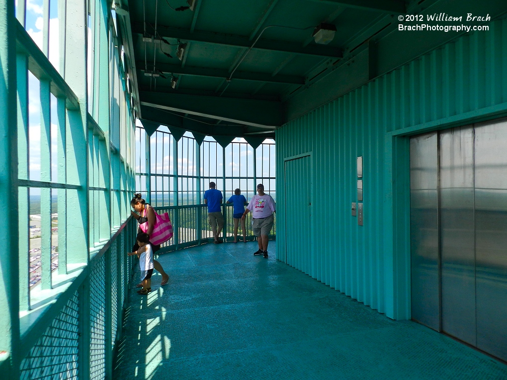 Checking out the Eiffel Tower's lower observation deck.