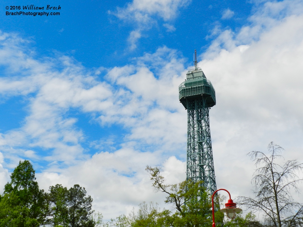 Perfect day to be at Kings Dominion and looking at the Eiffel Tower.