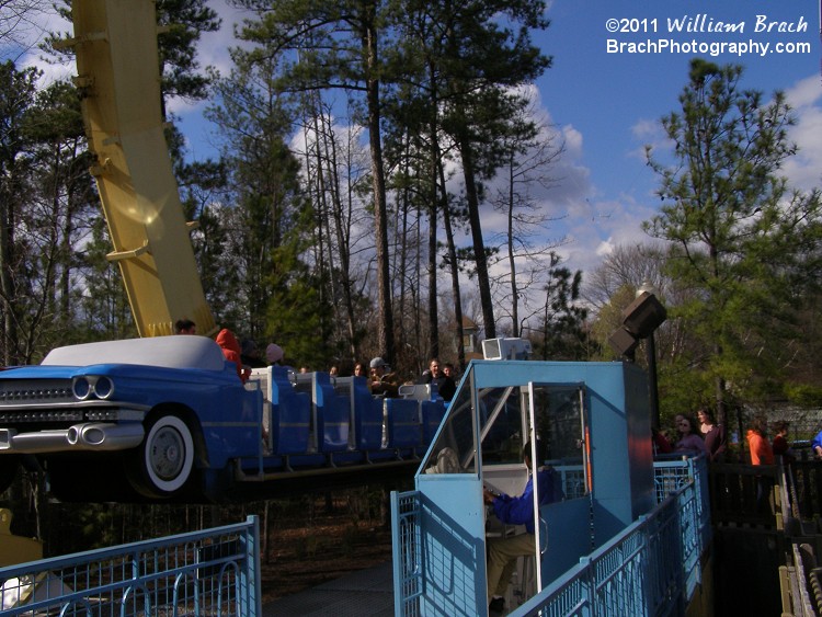 Ride gondola is in motion here.