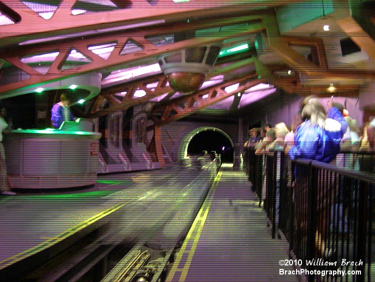 Those are quite strong LIM's.  No wonder the park asks you to remove hearing aids as the magnetic force is so strong that it distorted this shot.  The train gets launched from 0 to 54-mph in to complete darkness.