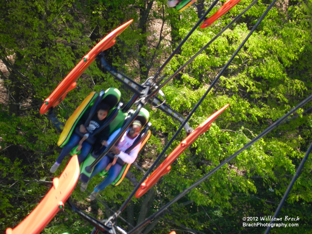 Ride in motion from the Eiffel Tower on Opening Day 2012.