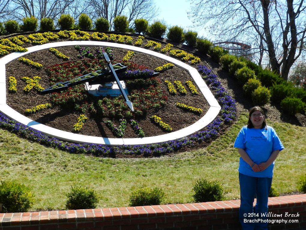 Laura poses for a photo at the Garden Clock.