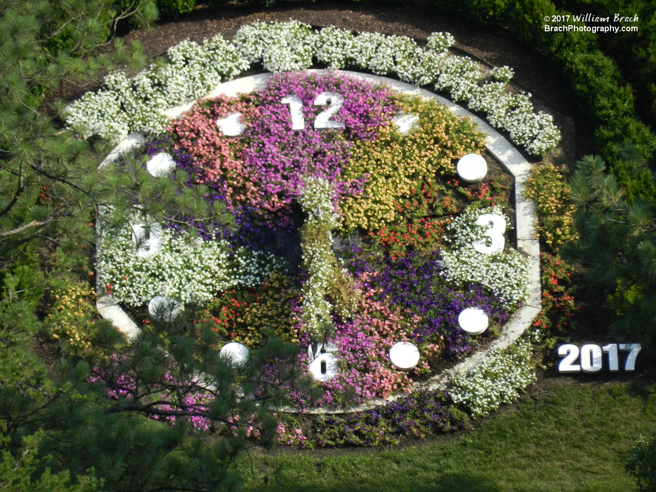 The Garden Clock seen in the fall of 2017.