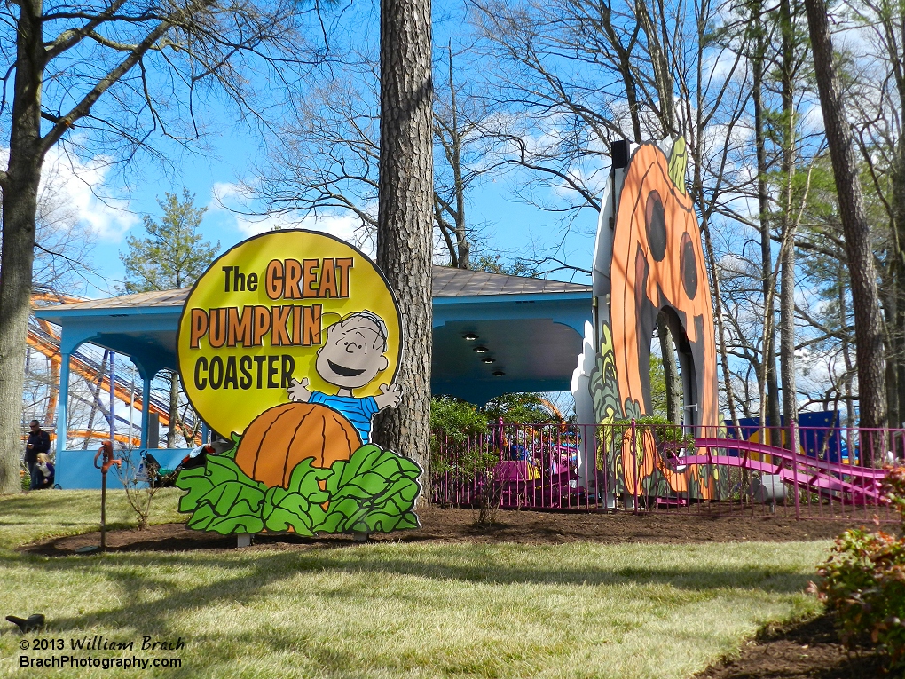 Fresh coat of paint and new theming elements on the Pumpkin Coaster.