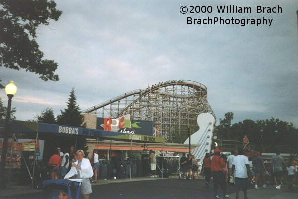 Lift hill and drop seen in the background here.