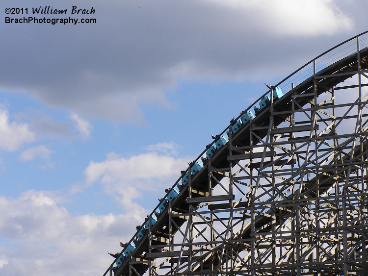 Hurler train going down the first drop.