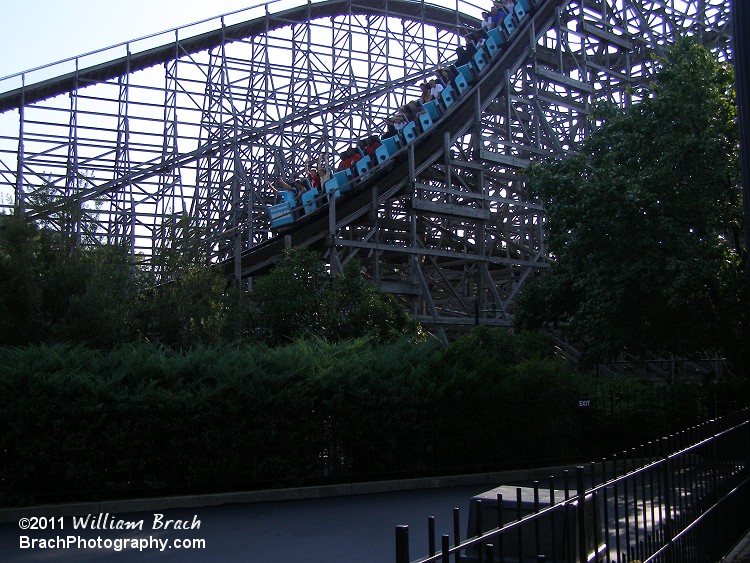 Train going down the first drop.