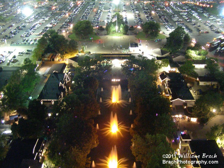 Views of Kings Dominion's International Street at night in 2011.