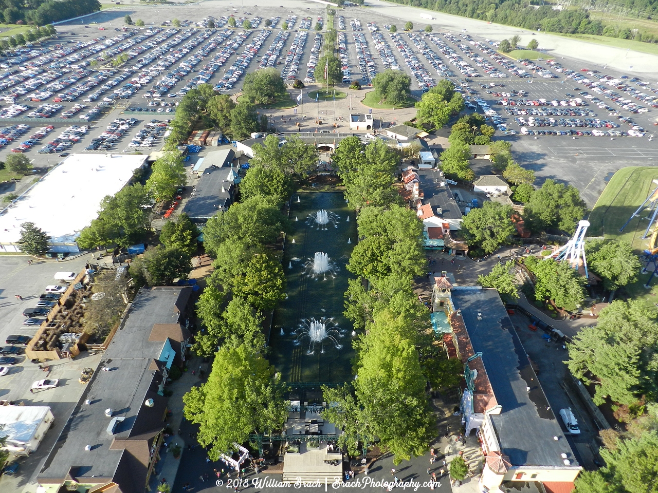 Bird's eye view of International Street from the Eifflel Tower in 2018.