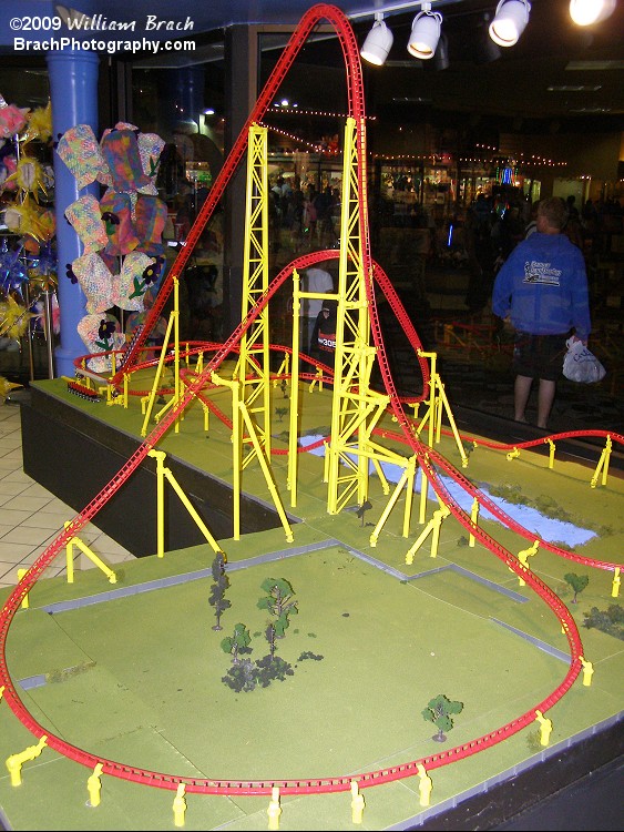 Another view of the model coaster.