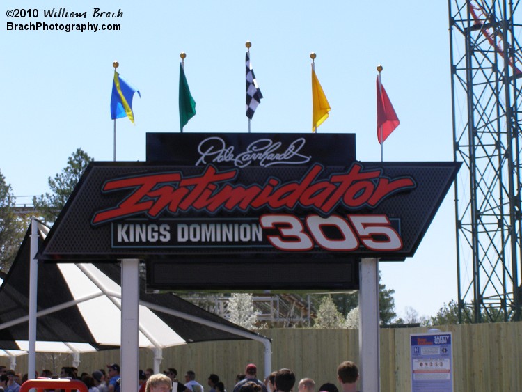 Sign marking the entrance to the NEW for 2010 Intimidator 305!