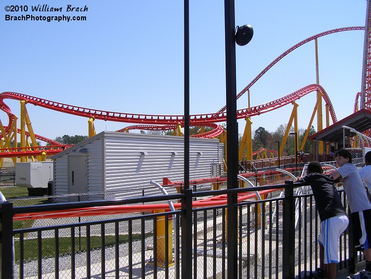 View of the electrical building for Intimidator 305.