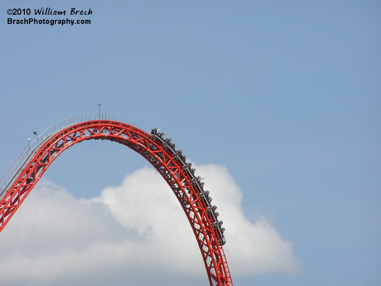 So far away, this looks like it's an arch way up in the clouds dropping a train down 300 feet.