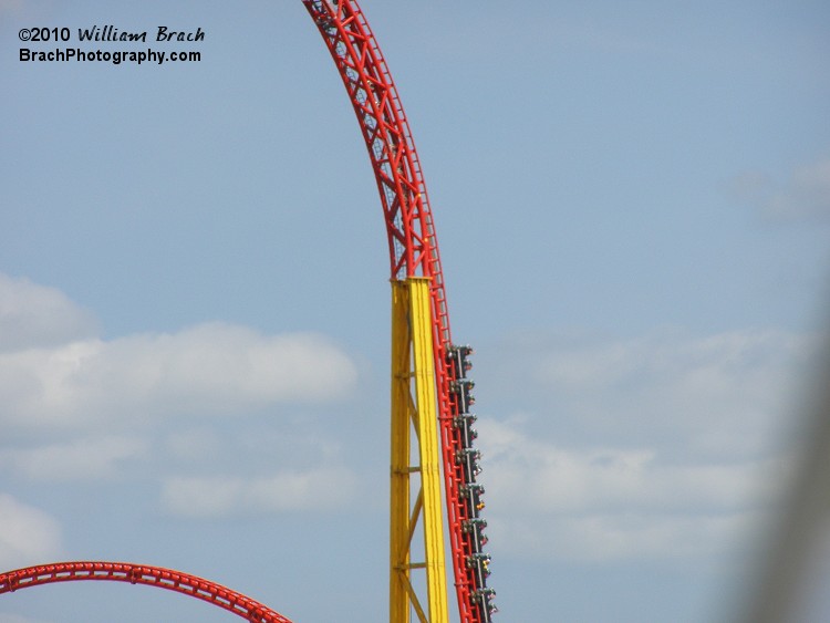 Train going down the first drop.