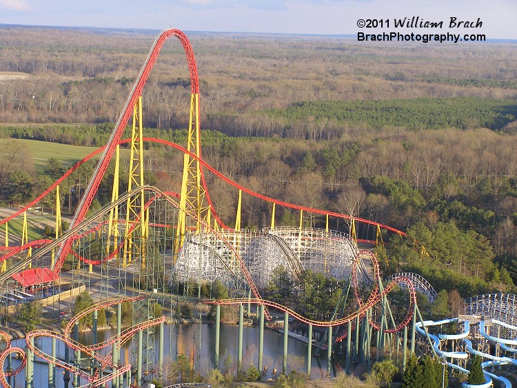 Major change was made to the turn after the first drop.  The ride gradually goes into the second hill by beginning about halfway into the turn.  The turn was also widened by about 10-15 feet.