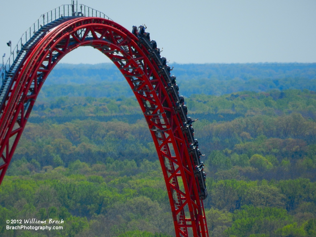 Train going down the drop.